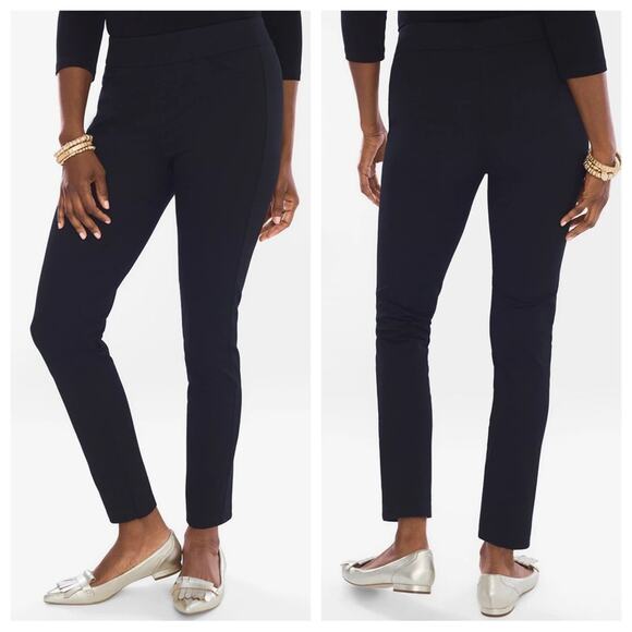 Chico’s Travelers Collection Crepe Pants in Navy - Size 1 (8) - Picture 1 of 6